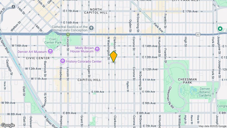 1235 N Clarkson St Map and Location Details