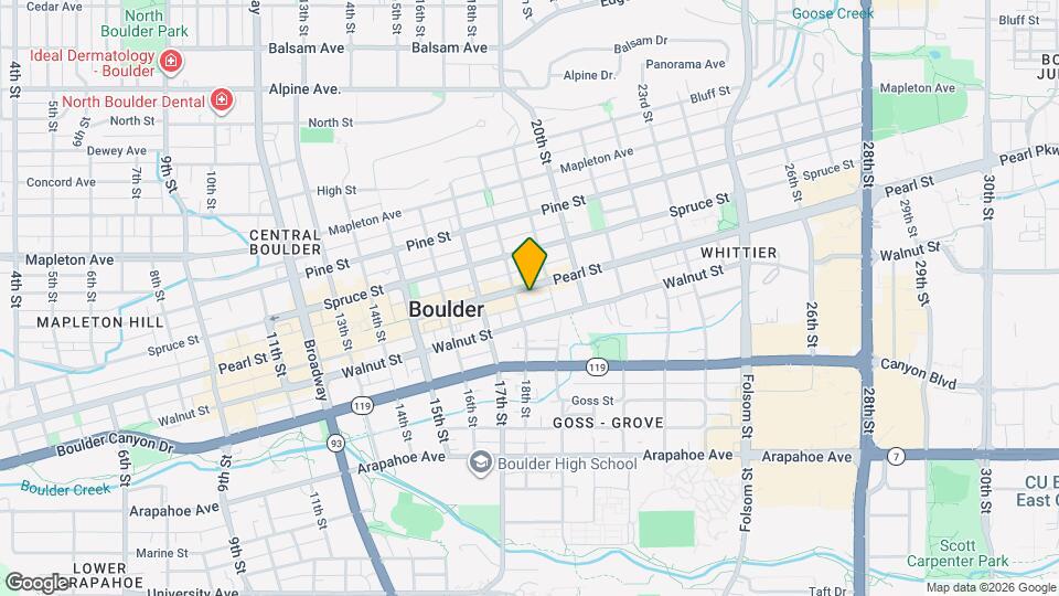 1820 Pearl St Map and Location Details