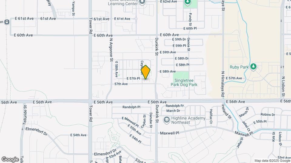 19154 E 57th Pl Map and Location Details
