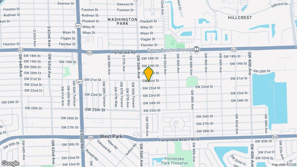 5430 SW 21st St Mapa y Detalles de la Ubicación