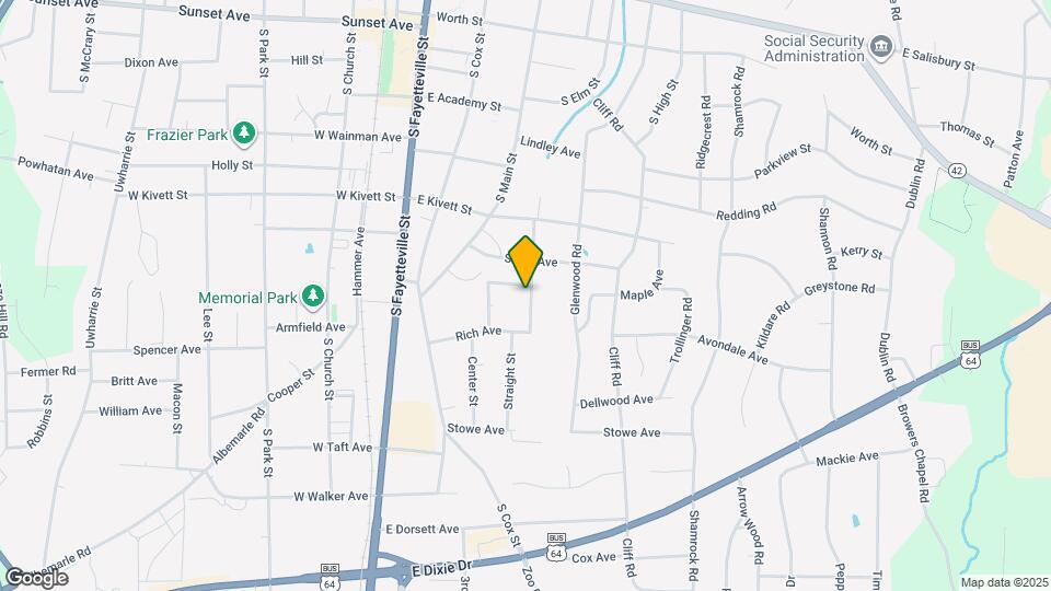 808 Highland St Map and Location Details