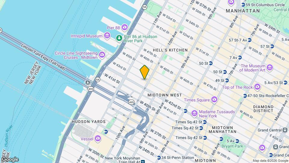 500 W 43rd St, Unit 26D Map and Location Details