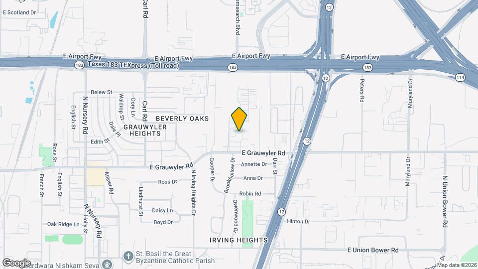 1821 E Grauwyler Rd Map and Location Details