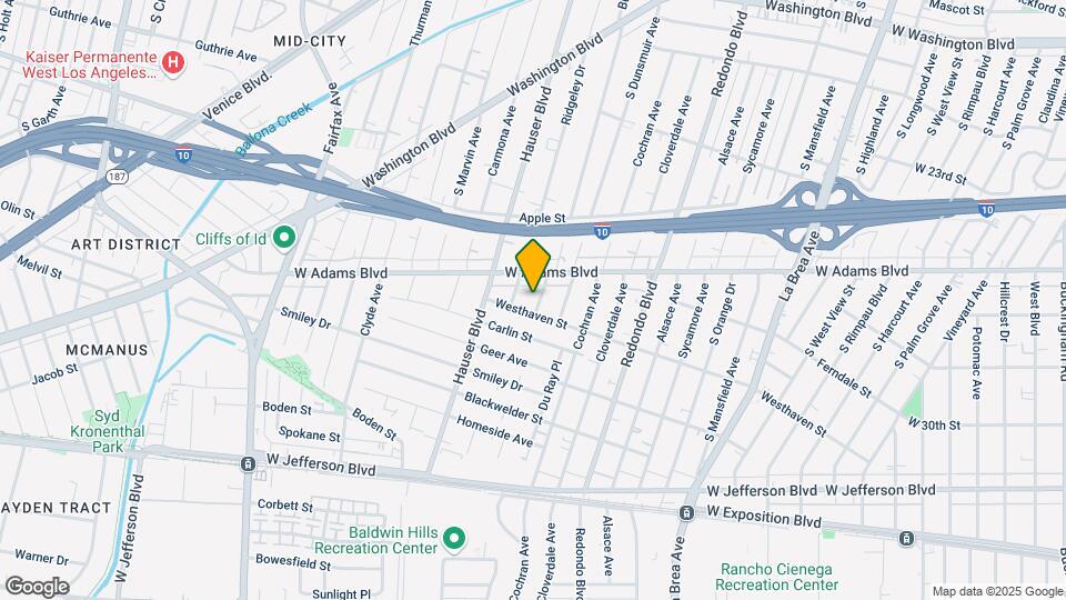 Updated West Adams Duplex Mapa y Detalles de la Ubicación