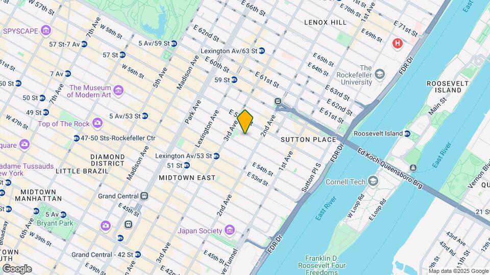 222 E 56th St Map and Location Details