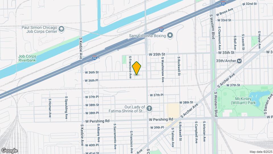 2838 W 36th Pl Map and Location Details