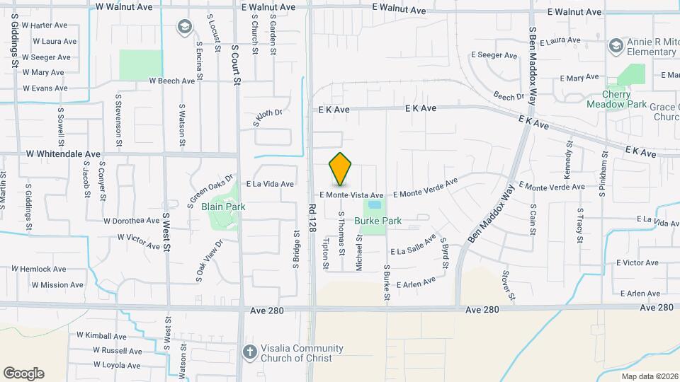 625 E Monte Verde Ave Map and Location Details