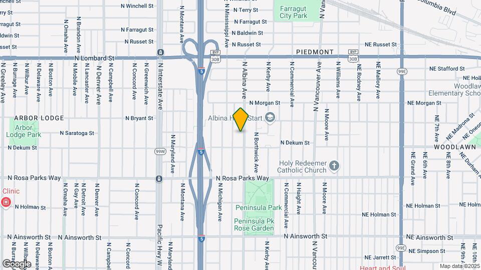 6845 N Albina Ave, Unit 6845 N Albina, Back 2BD Map and Location Details