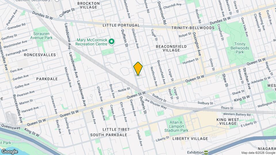 419 Dufferin St Map and Location Details