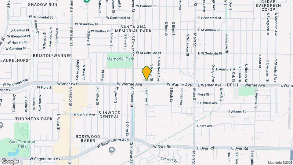 525 W Warner Ave Map and Location Details