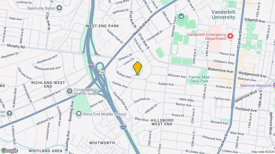 3212 Acklen Ave Map and Location Details