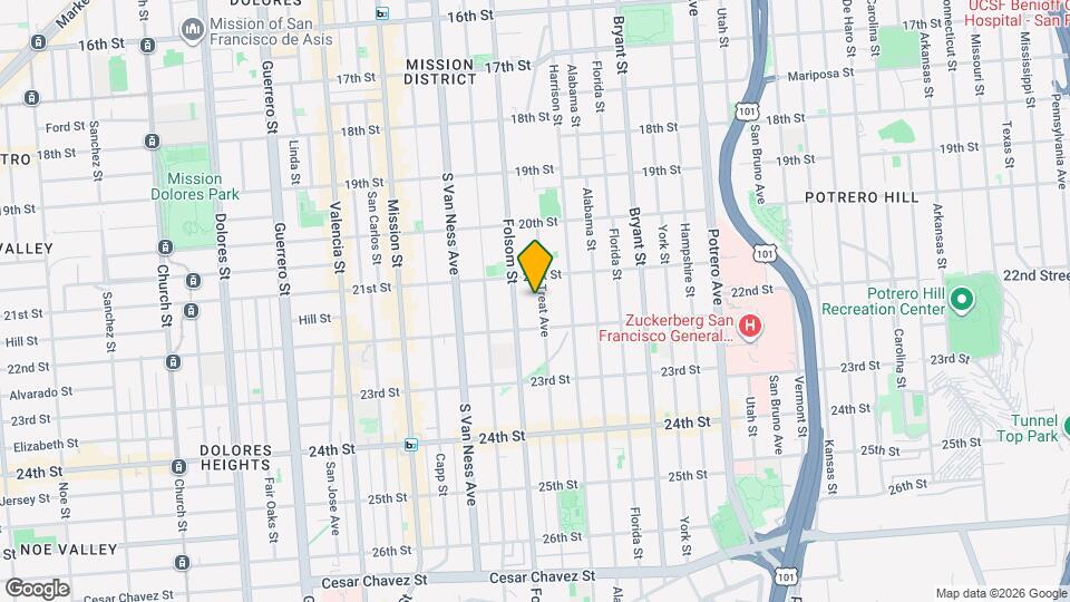 840 Treat Ave Mapa y Detalles de la Ubicación