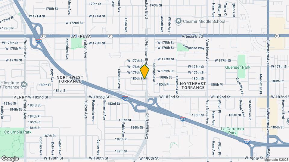18003 Crenshaw Blvd, Unit B Map and Location Details