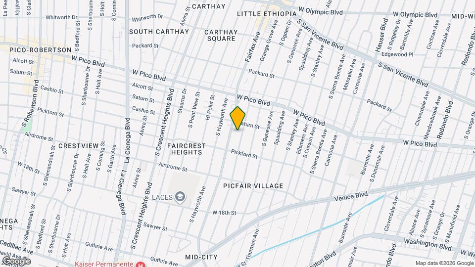 1525 1/2 S Orange Grove Ave, Unit 1525 1/2 Map and Location Details