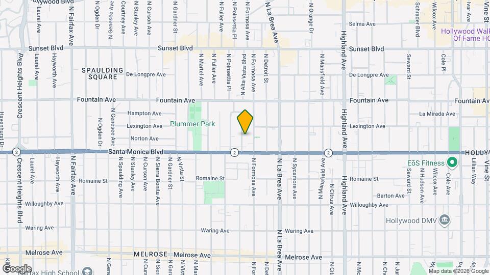 1134 N Poinsettia Pl Map and Location Details