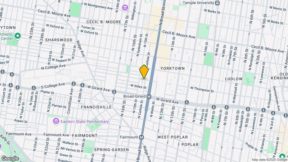 1254 N. Carlisle, Philadelphia Pa. 19121 Mapa y Detalles de la Ubicación