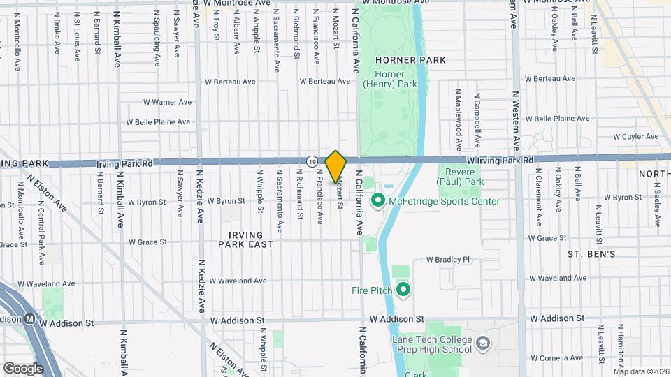 3914 N Mozart St Mapa y Detalles de la Ubicación