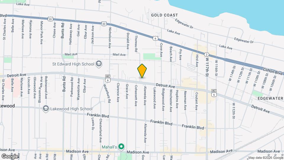 12810 Detroit Ave Map and Location Details