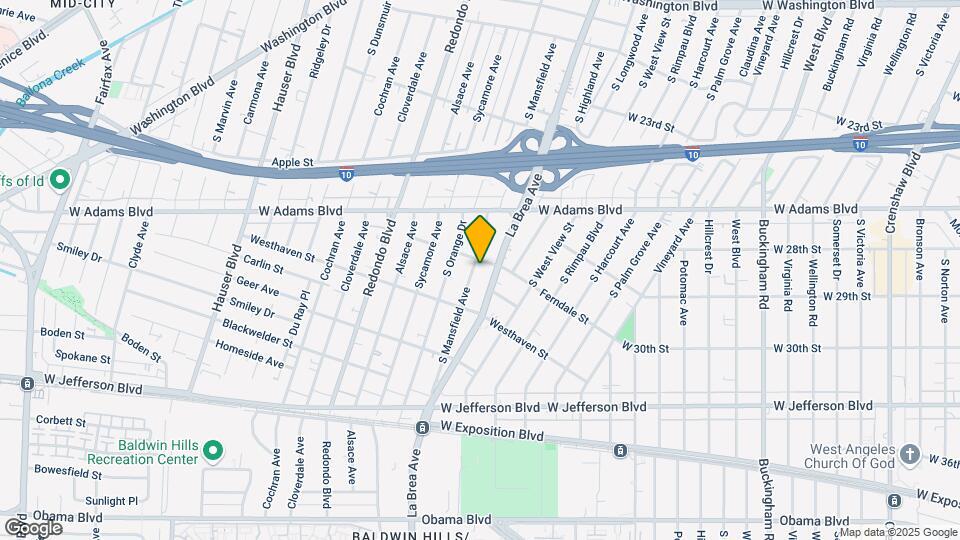 1091 1/2 S Mansfield Ave Map and Location Details