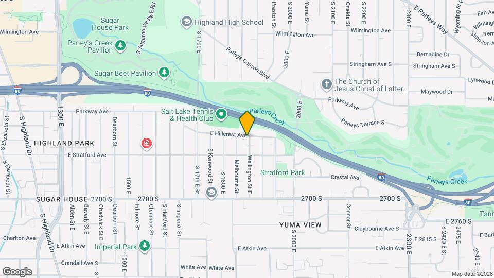 1852 E Hillcrest Ave Map and Location Details