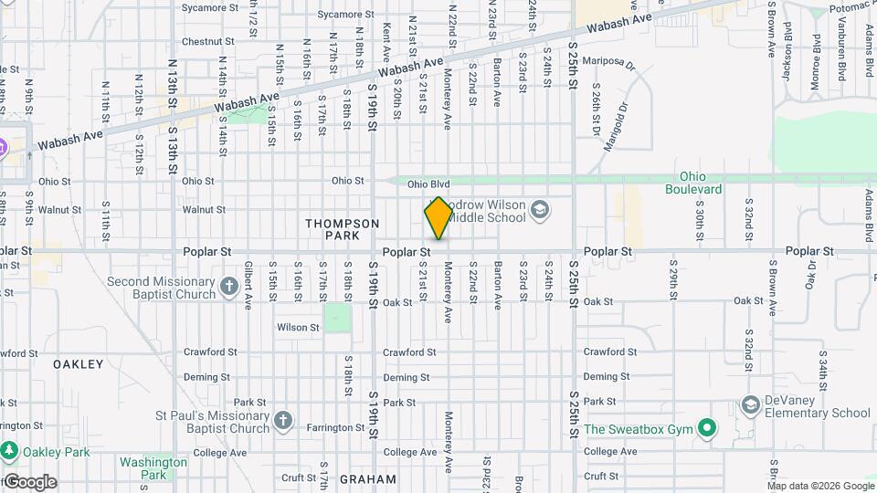 2116 Poplar St Map and Location Details