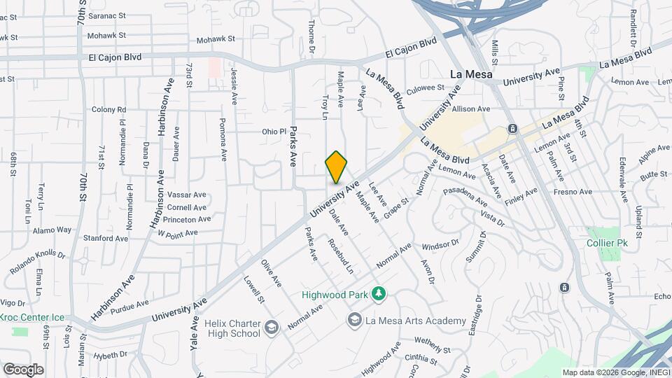 7724 University Ave Map and Location Details