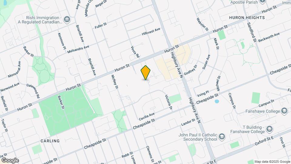 1247 Huron St Map and Location Details