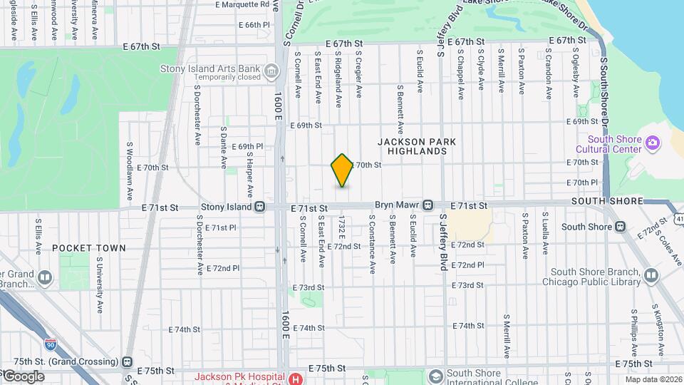 7043 S East End Ave Map and Location Details