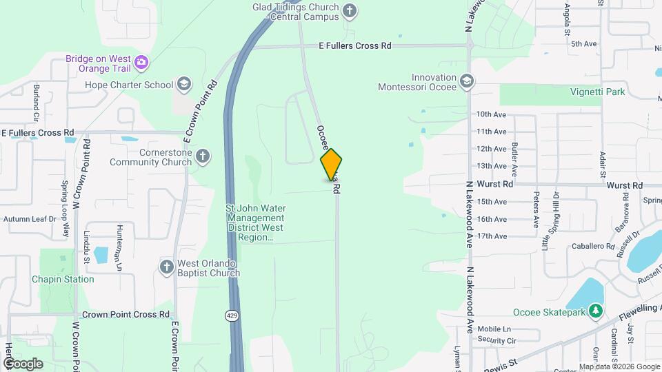 1304 Ocoee Apopka Rd Mapa y Detalles de la Ubicación