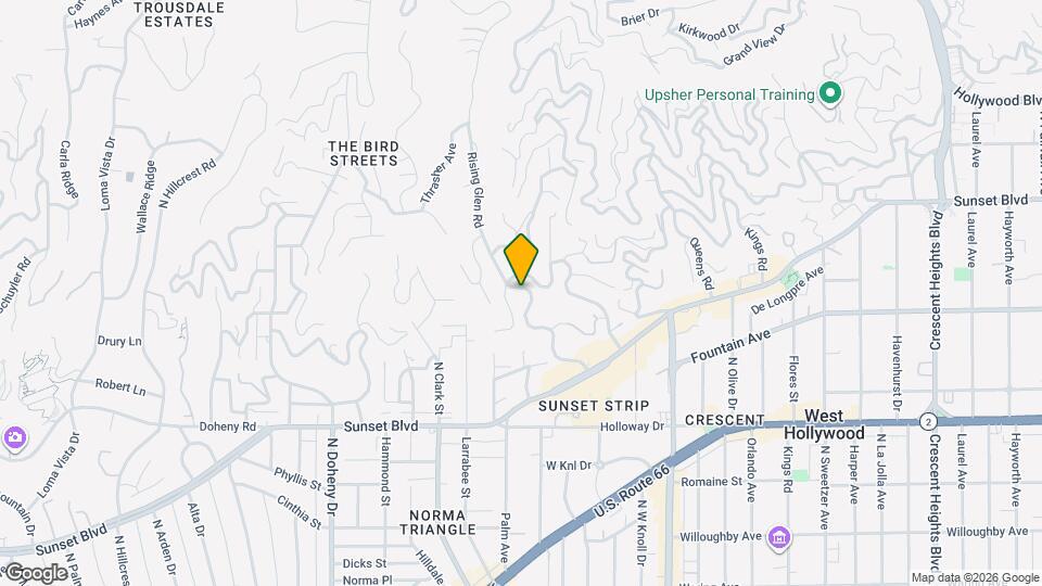 1285 Sunset Plaza Dr Map and Location Details