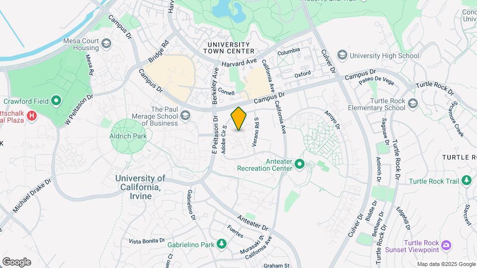 UCI Student Housing SITE 1 Map and Location Details
