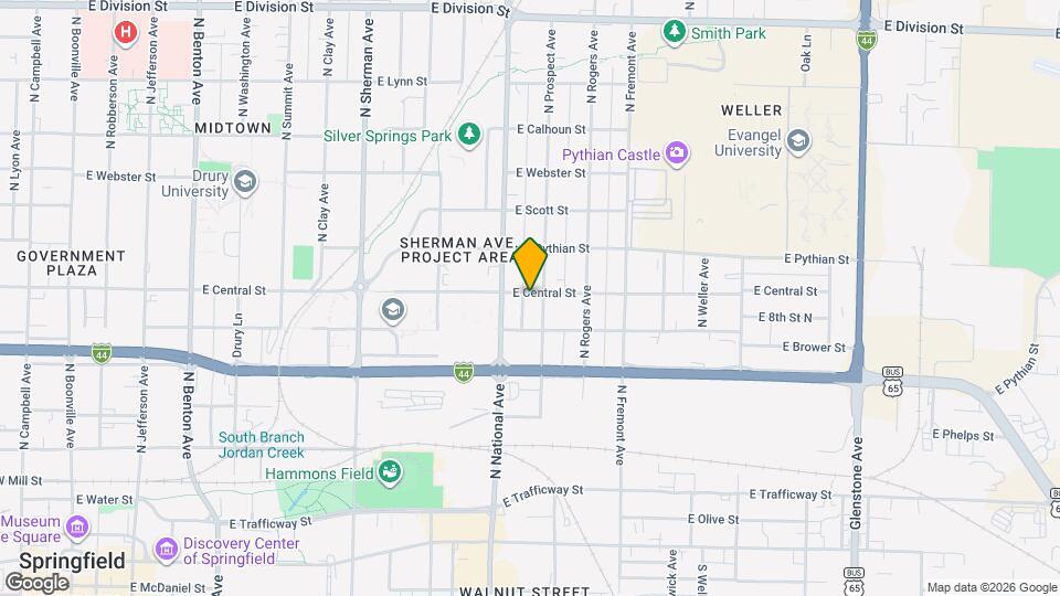 1224 E Central St Map and Location Details