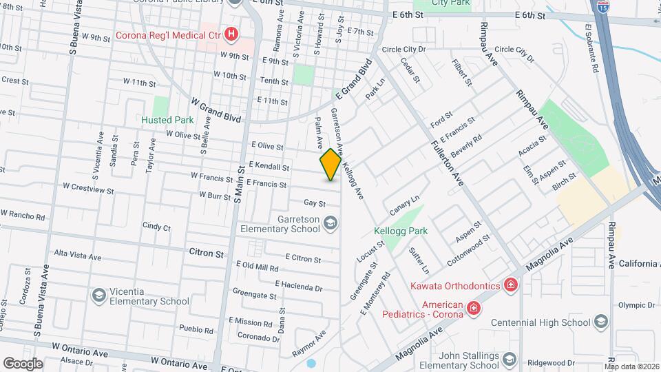 445 E Francis St Mapa y Detalles de la Ubicación