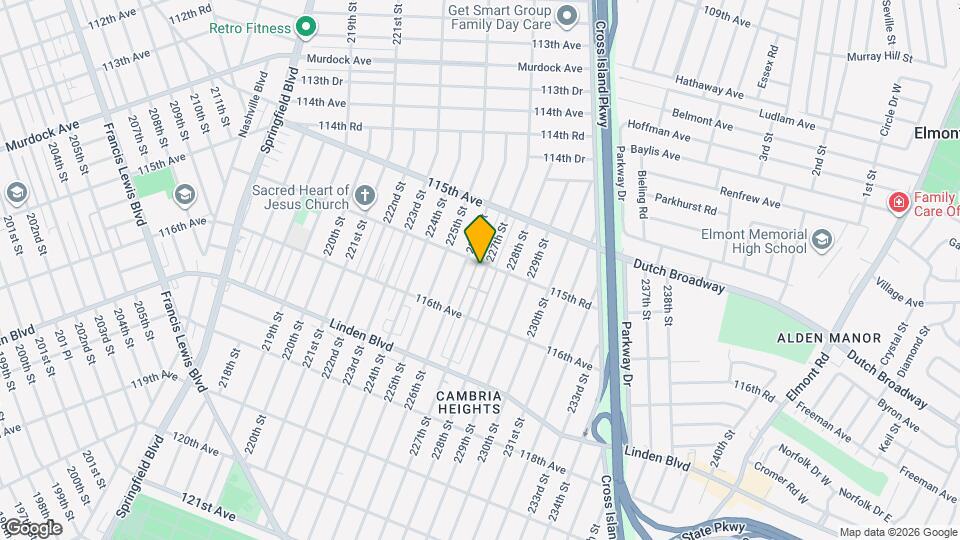 11566 227th St, Unit Studio Apartment Mapa y Detalles de la Ubicación