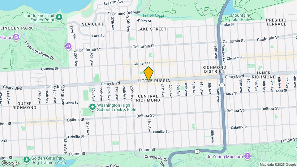 5845-5851 Geary Blvd Map and Location Details