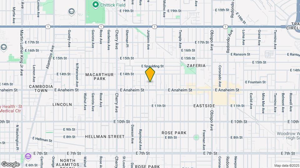 1308 Junipero Ave Map and Location Details