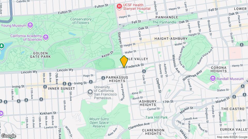 901 Stanyan St-Unit -12 Map and Location Details