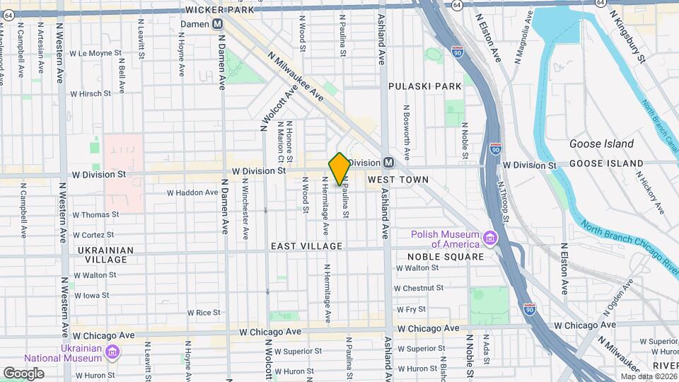 1100 N Paulina St Map and Location Details