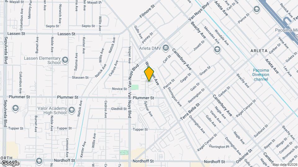 9601 Woodman Ave Map and Location Details