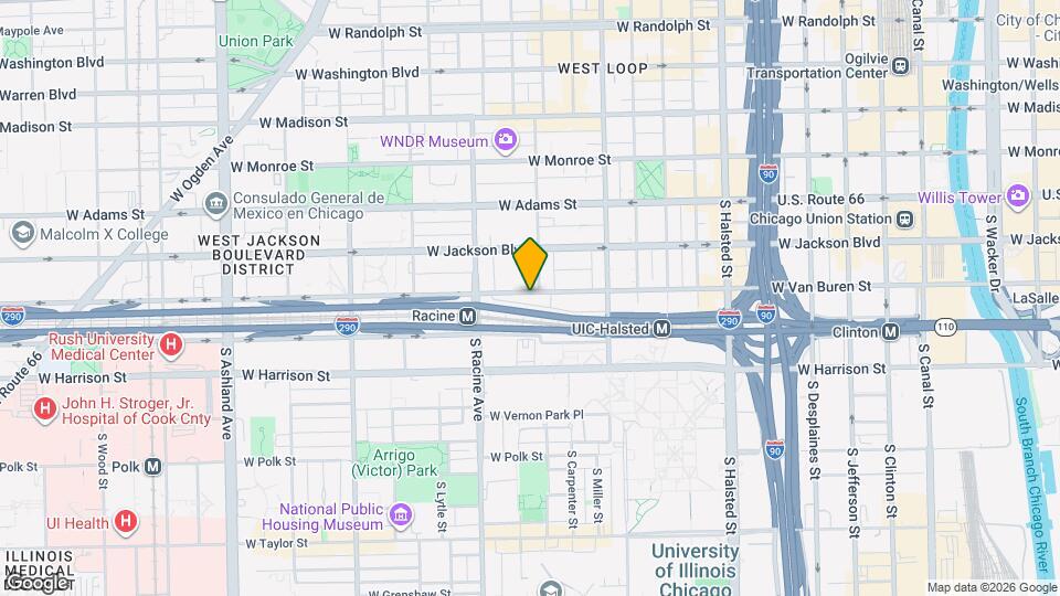 1107 W Van Buren St Mapa y Detalles de la Ubicación