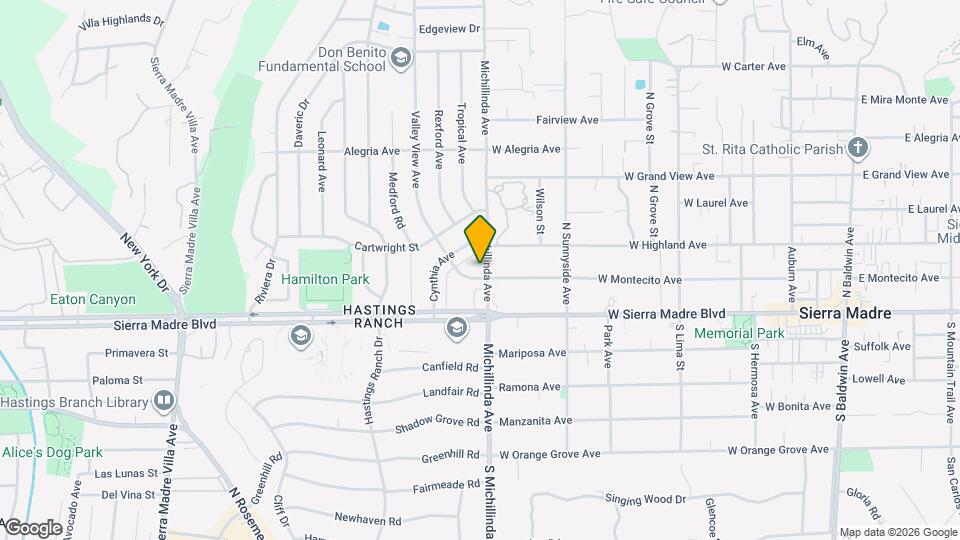 985 N Michillinda Ave Mapa y Detalles de la Ubicación