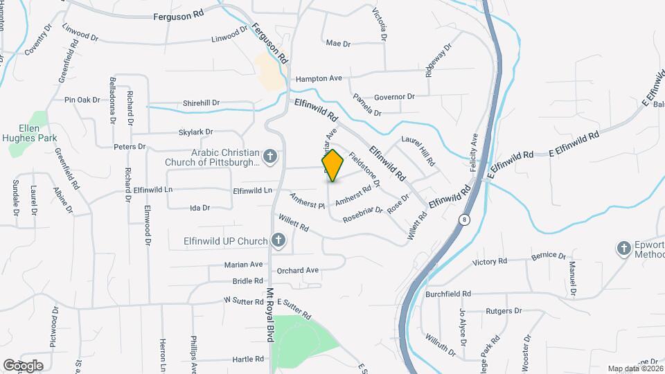 100 Primrose Ave Map and Location Details