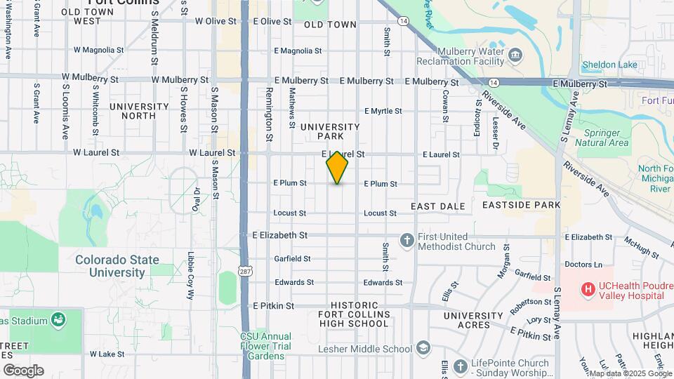 411 E Plum St Map and Location Details