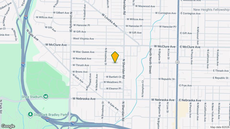 727 W Thrush Ave Map and Location Details