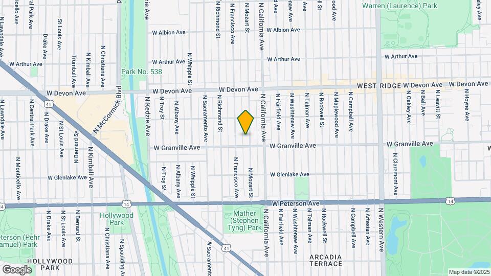 6214 N Mozart St Map and Location Details
