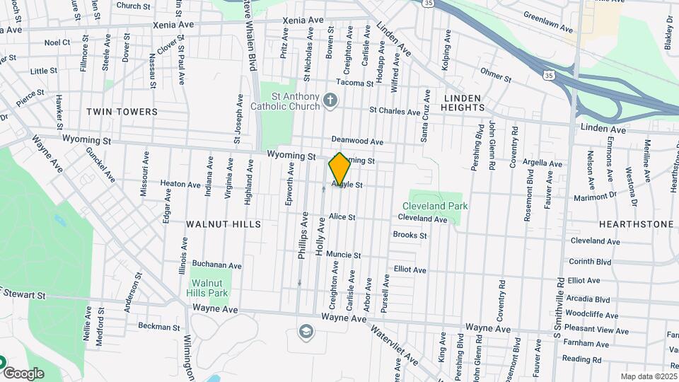 1109 Creighton Ave Map and Location Details
