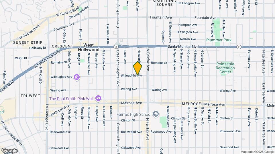 857 N Hayworth Ave Mapa y Detalles de la Ubicación