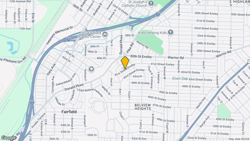 931 41st Street Ensley Map and Location Details