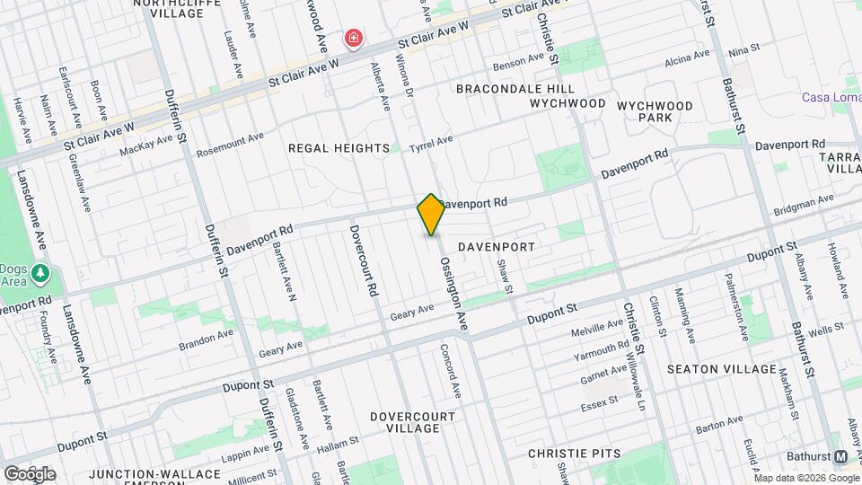 1182 Ossington Ave Map and Location Details