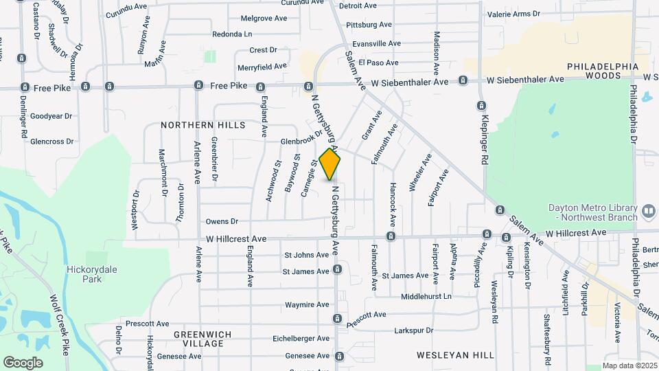 2617 N Gettysburg Ave Map and Location Details